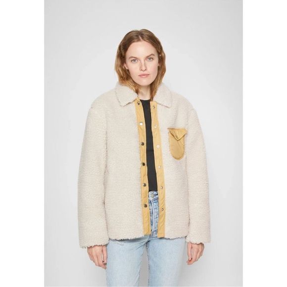 rag & bone Off-White and Tan Teddy Jacket - Picture 3 of 15